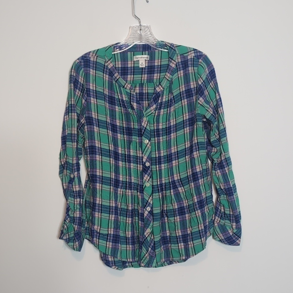 Croft & Barrow Blue and Green Button Down Shirt